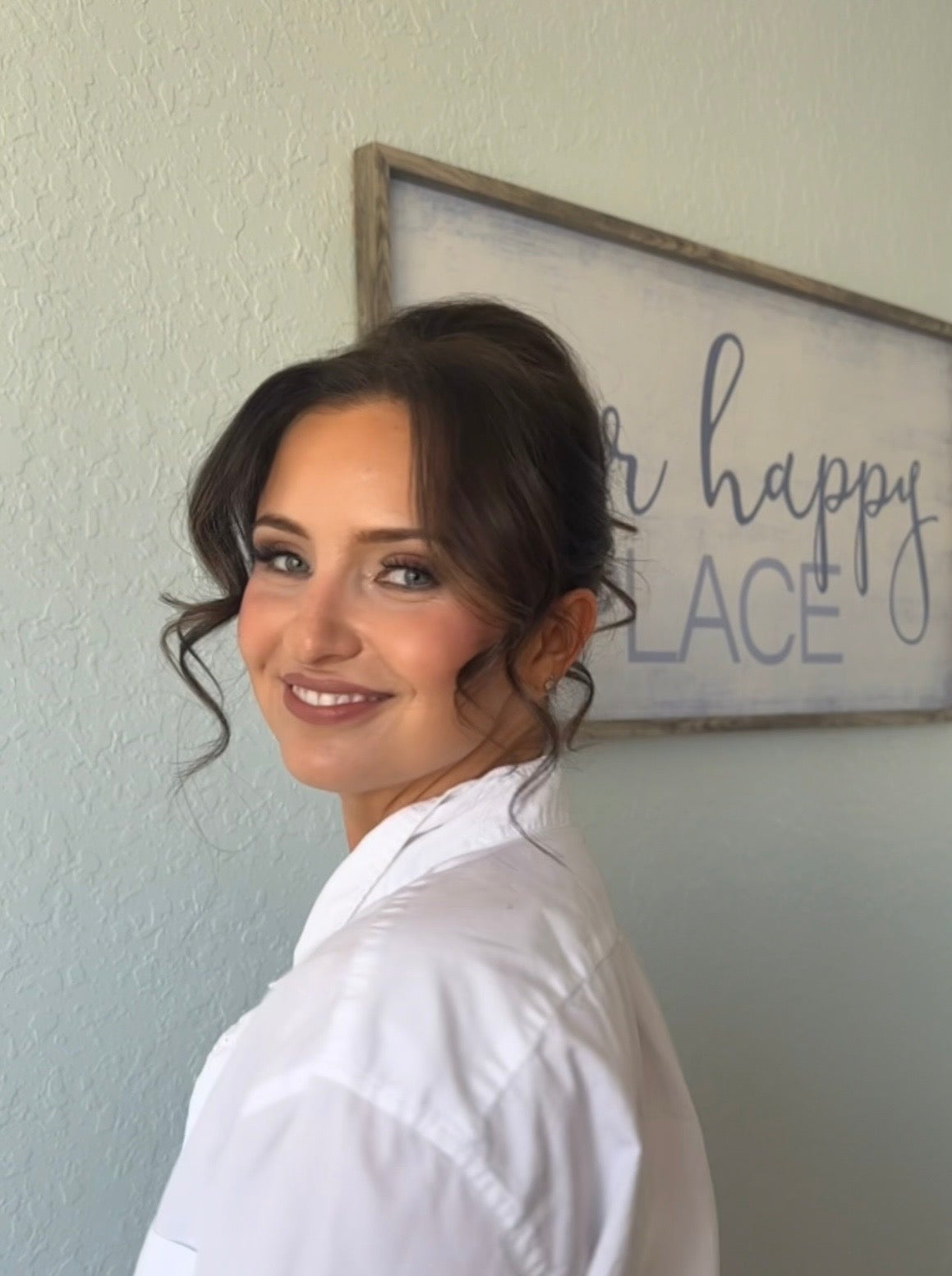 Soft glam bridal makeup and romantic updo for Florida bride by Glow & Go Beauty